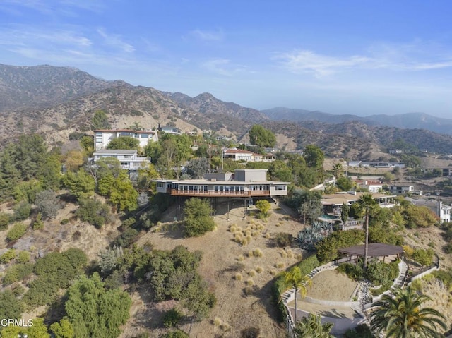 drone / aerial view with a mountain view