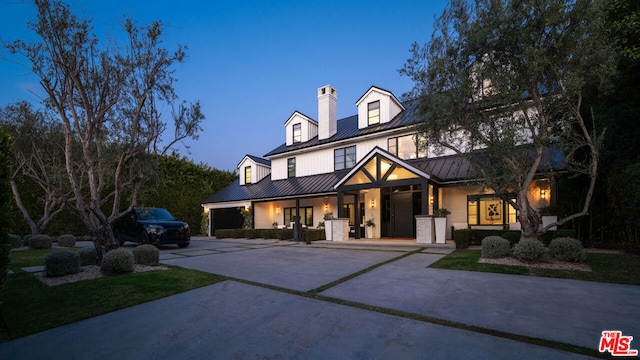 view of front of house with a garage