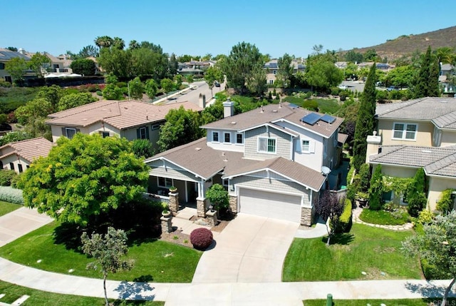 aerial view with a residential view