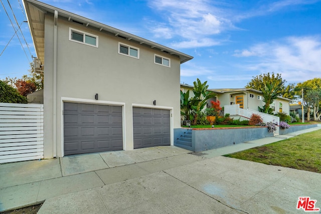 view of home's exterior featuring a garage