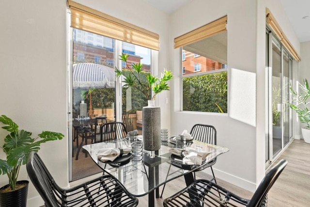 dining room featuring light hardwood / wood-style floors