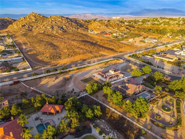 aerial view with a residential view and a mountain view