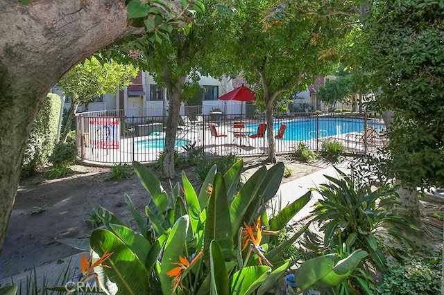 pool featuring fence