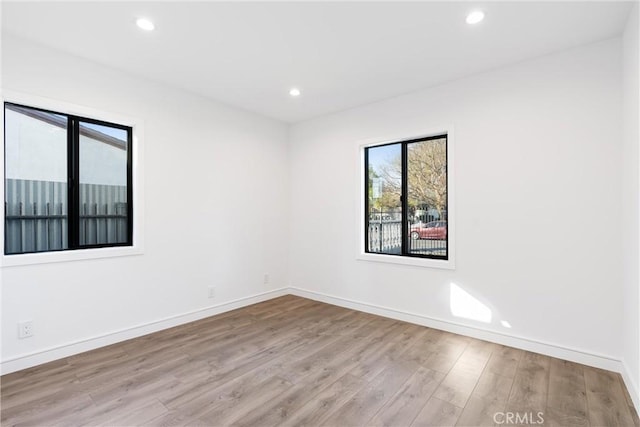 empty room featuring light hardwood / wood-style flooring