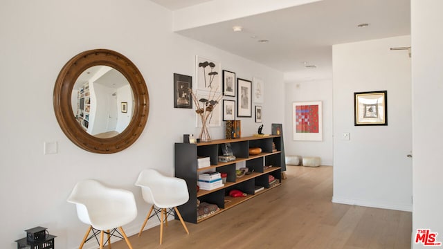 hallway featuring wood-type flooring