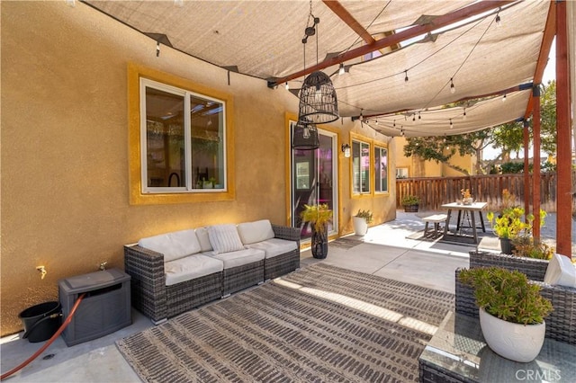 view of patio / terrace with an outdoor living space