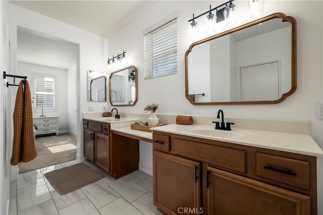 bathroom featuring vanity and tile patterned floors