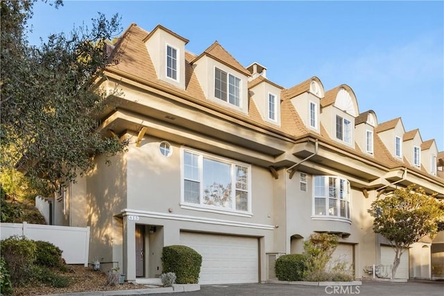 view of property with a garage