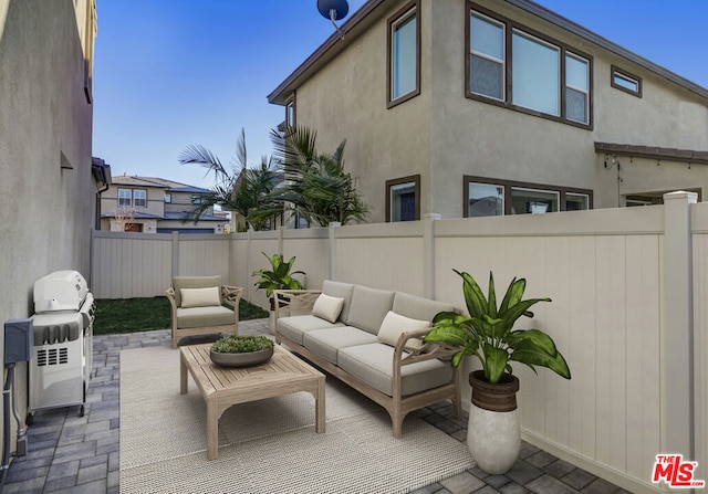 view of patio featuring outdoor lounge area