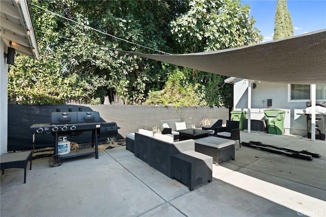 view of patio / terrace with grilling area and outdoor lounge area