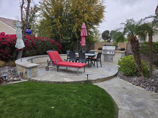 view of patio / terrace with exterior kitchen and grilling area