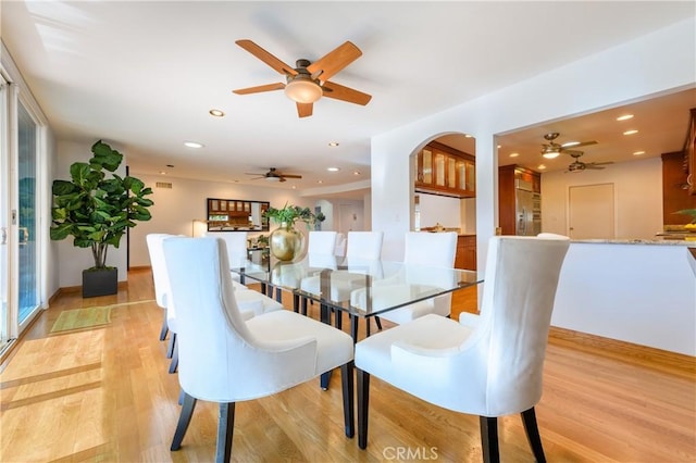 dining room featuring light hardwood / wood-style flooring