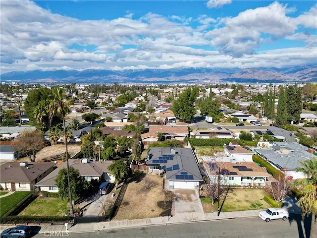 bird's eye view with a mountain view