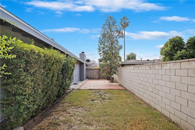 view of yard with a patio area