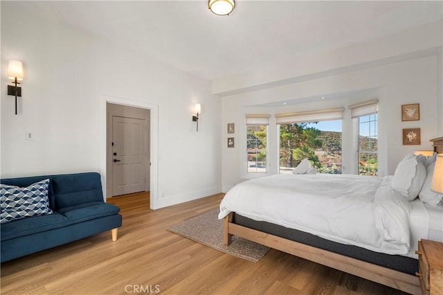 bedroom with hardwood / wood-style floors