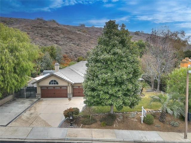 exterior space with a mountain view