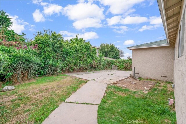 view of yard featuring a patio