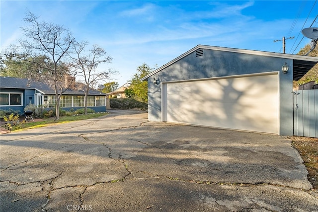 view of garage