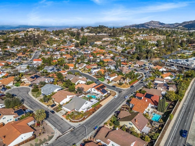 aerial view with a mountain view