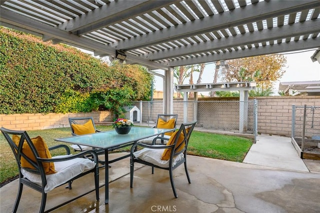 view of patio with a pergola