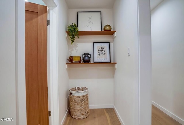 interior details with hardwood / wood-style flooring