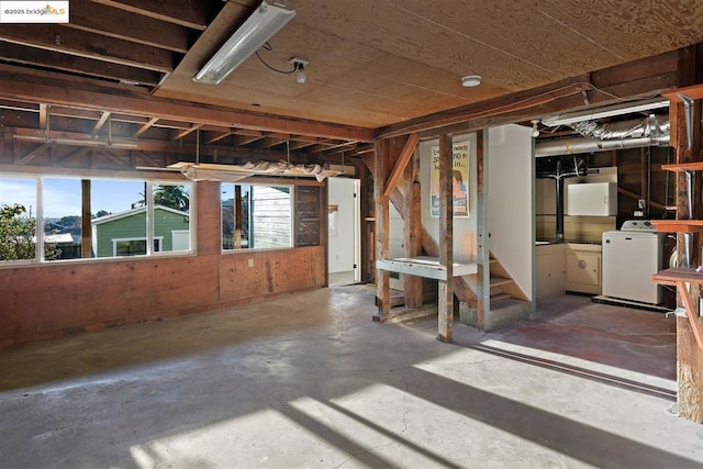 interior space with washer and dryer