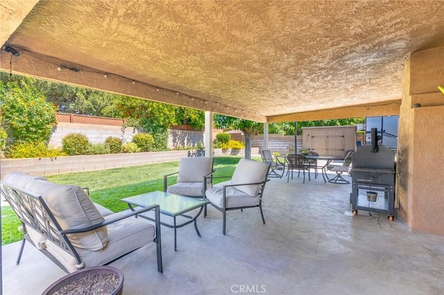 view of patio / terrace with area for grilling