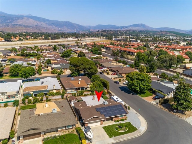 drone / aerial view with a mountain view