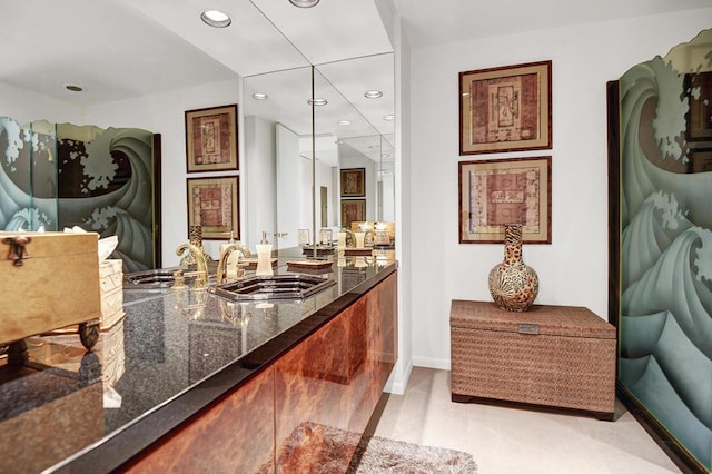 bathroom featuring vanity and tile patterned floors