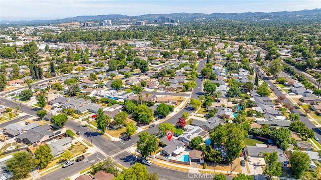 bird's eye view featuring a mountain view