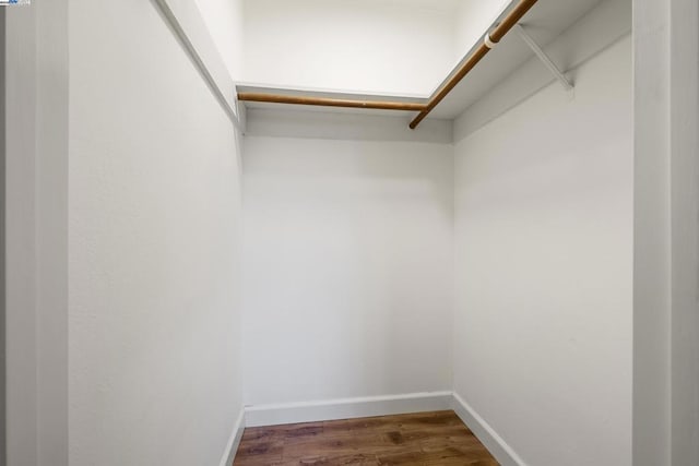 walk in closet featuring dark wood-type flooring