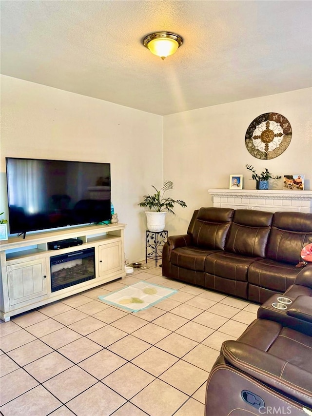 view of tiled living room