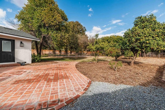 view of yard with a patio area