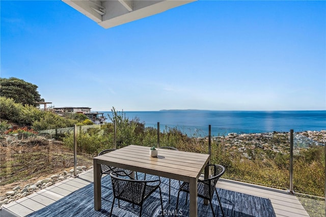 balcony with a water view