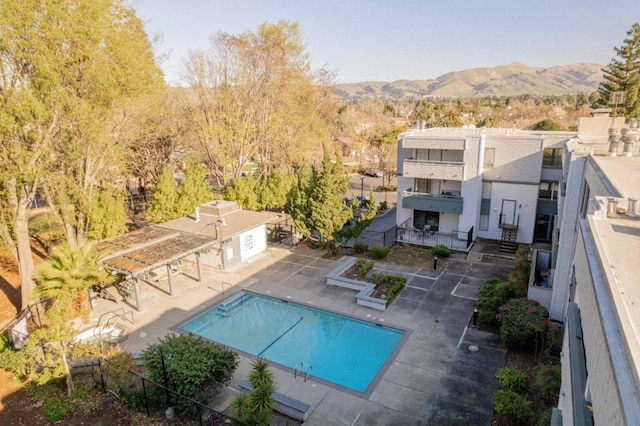 exterior space featuring a mountain view