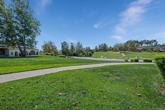 view of property's community featuring a yard