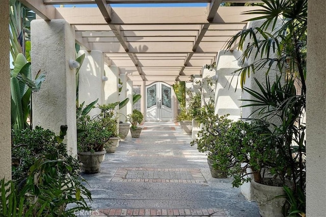 view of patio / terrace featuring french doors