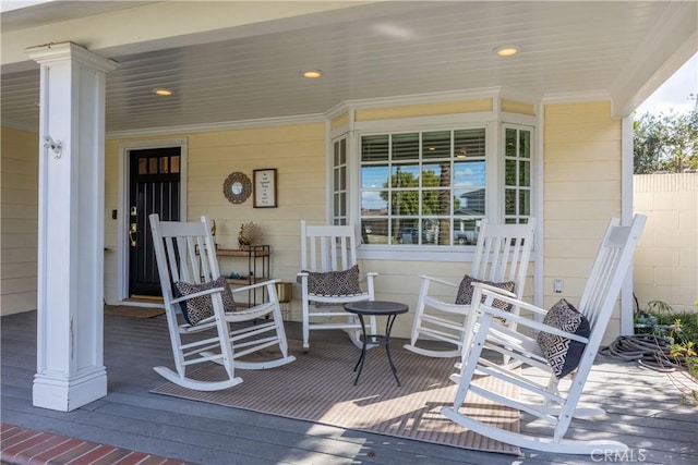 view of patio featuring covered porch