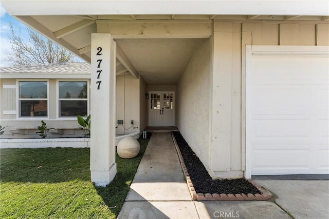 entrance to property with a garage