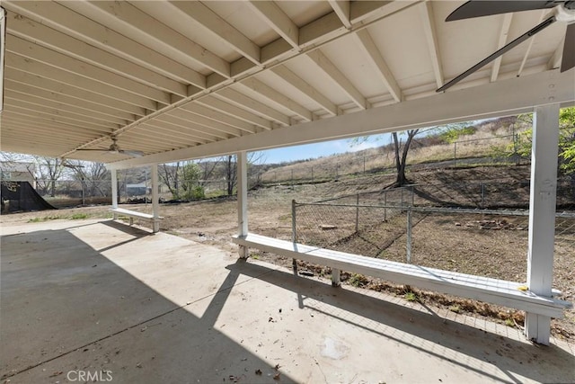 view of patio / terrace featuring ceiling fan