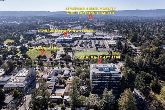 aerial view featuring a mountain view