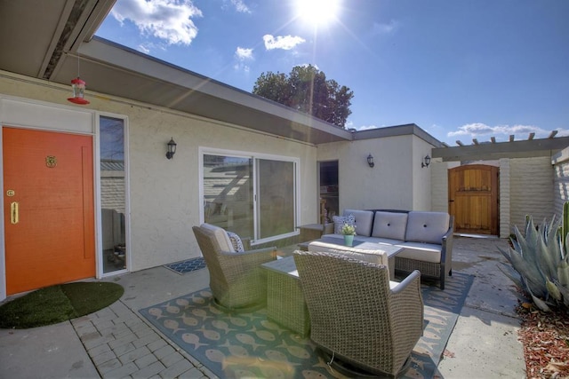 view of patio / terrace featuring an outdoor hangout area