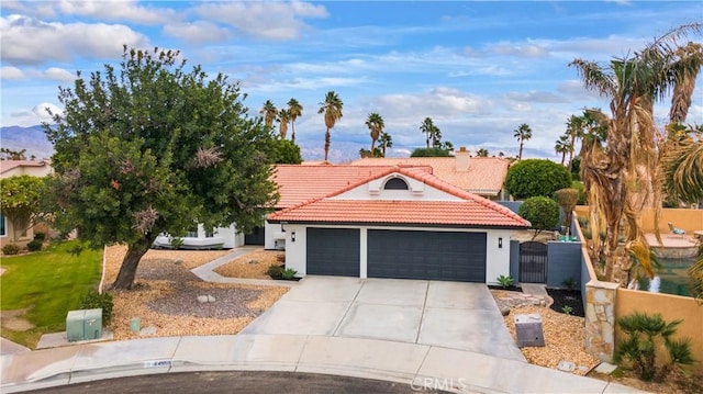 view of front of house with a garage