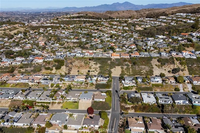 aerial view with a mountain view