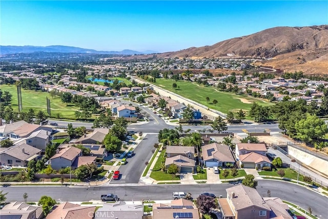 bird's eye view featuring a mountain view