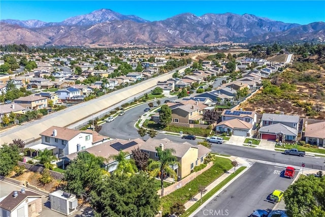 drone / aerial view with a mountain view