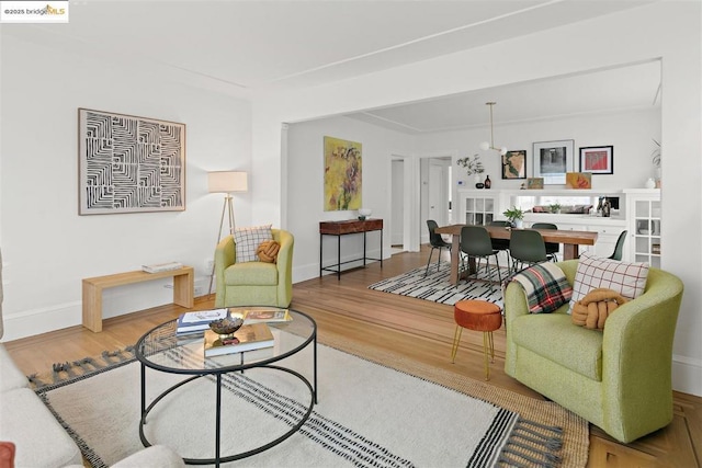 living room featuring hardwood / wood-style flooring