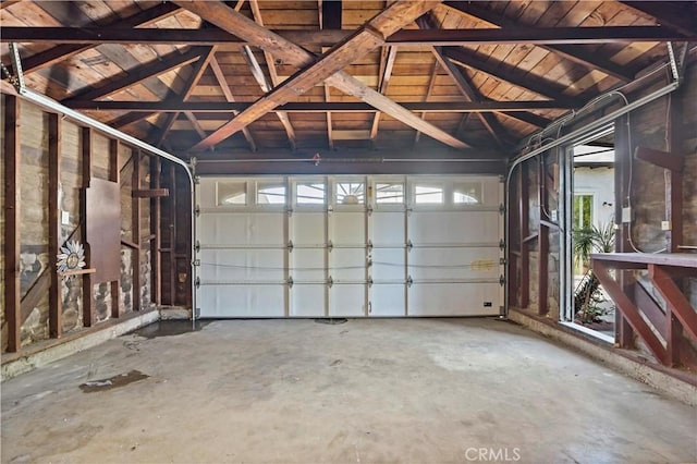 garage with wooden ceiling