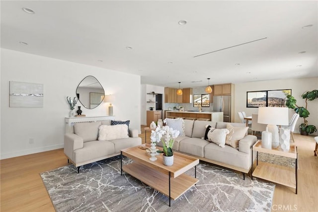 living room with wood-type flooring