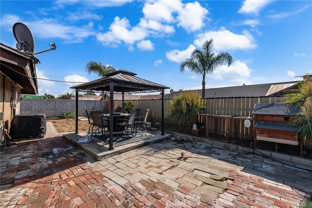 view of patio with a gazebo